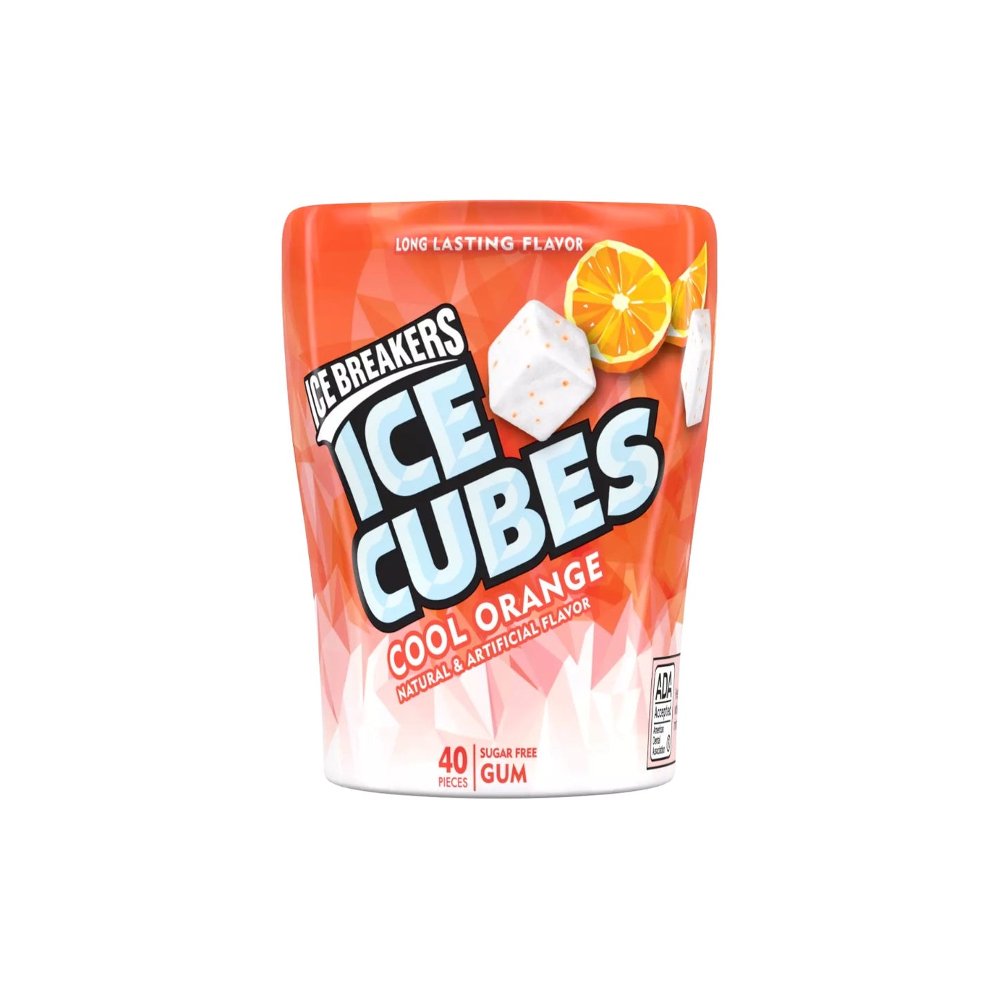 ICE BREAKERS ICE CUBES Cool Orange Sugar Free Gum (40 pieces)