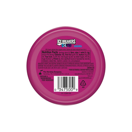 ICE BREAKERS DUO Grape Sugar Free Mints 36g.