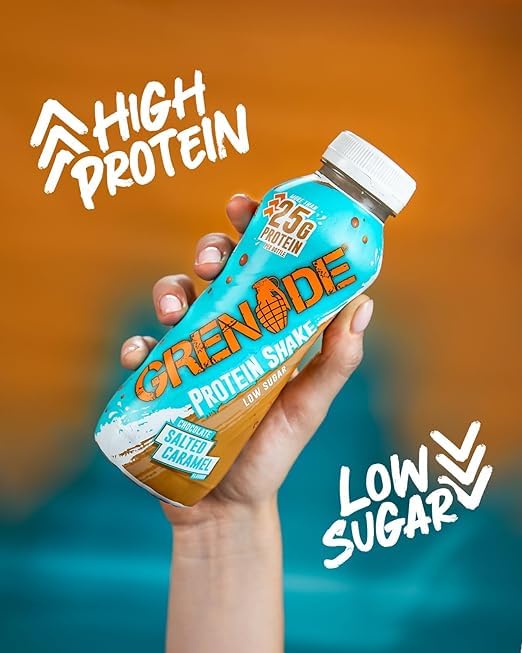 Grenade Protein Shake – Chocolate Salted Caramel | 25g Protein | Low Sugar | 330ml | Ready-to-Drink High Protein Shake for Muscle Recovery & Energy Boost
