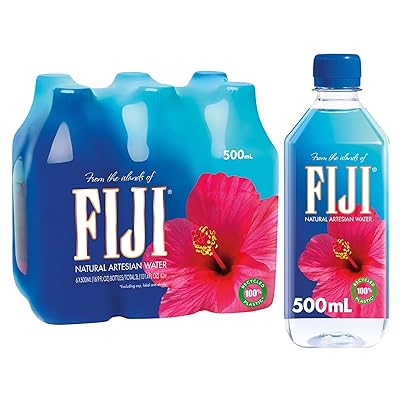 FIJI Natural Mineral Water 500 ml Bottle – Premium Imported Artesian Water from Fiji Islands, Low Sodium, Naturally Filtered Through Volcanic Rock
