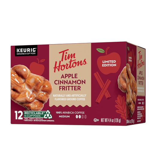 Tim Hortons Apple Cinnamon Fritter Flavoured Coffee Pods 12ct K-CUPs