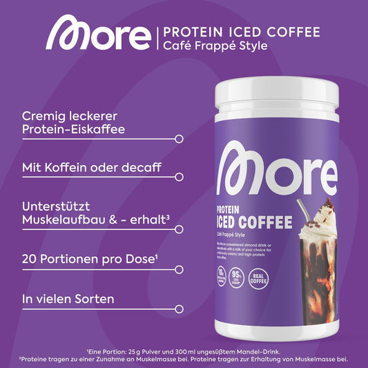 MORE Protein Iced Coffee – Café Frappé Style | High Protein Low Sugar Coffee Drink | Made in Germany 300g