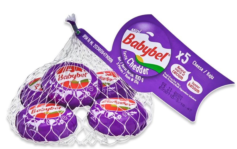 Babybel Cheddar Cheese, 5portion 100gm