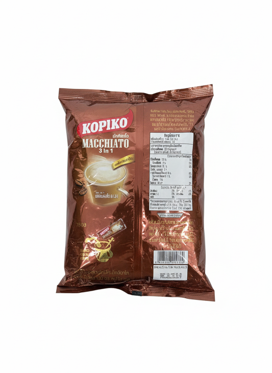 Kopiko Macchiato 3in1 Coffee Mix 20 Sticks (24 g Each) – Creamy Espresso & Milk Instant Coffee