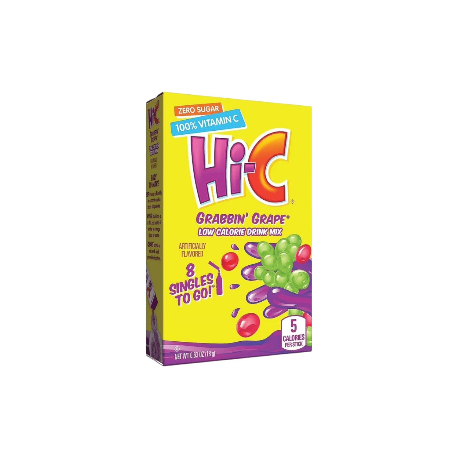Hi C Grabbin Grape Flavored (zero sugar) Drink Mix(8 singles