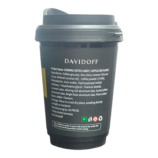 Davidoff Cappuccino Flavor Chewing Coffee Candy 50g | Imported from Germany | Real Coffee Powder ≥10% | No Sucralose