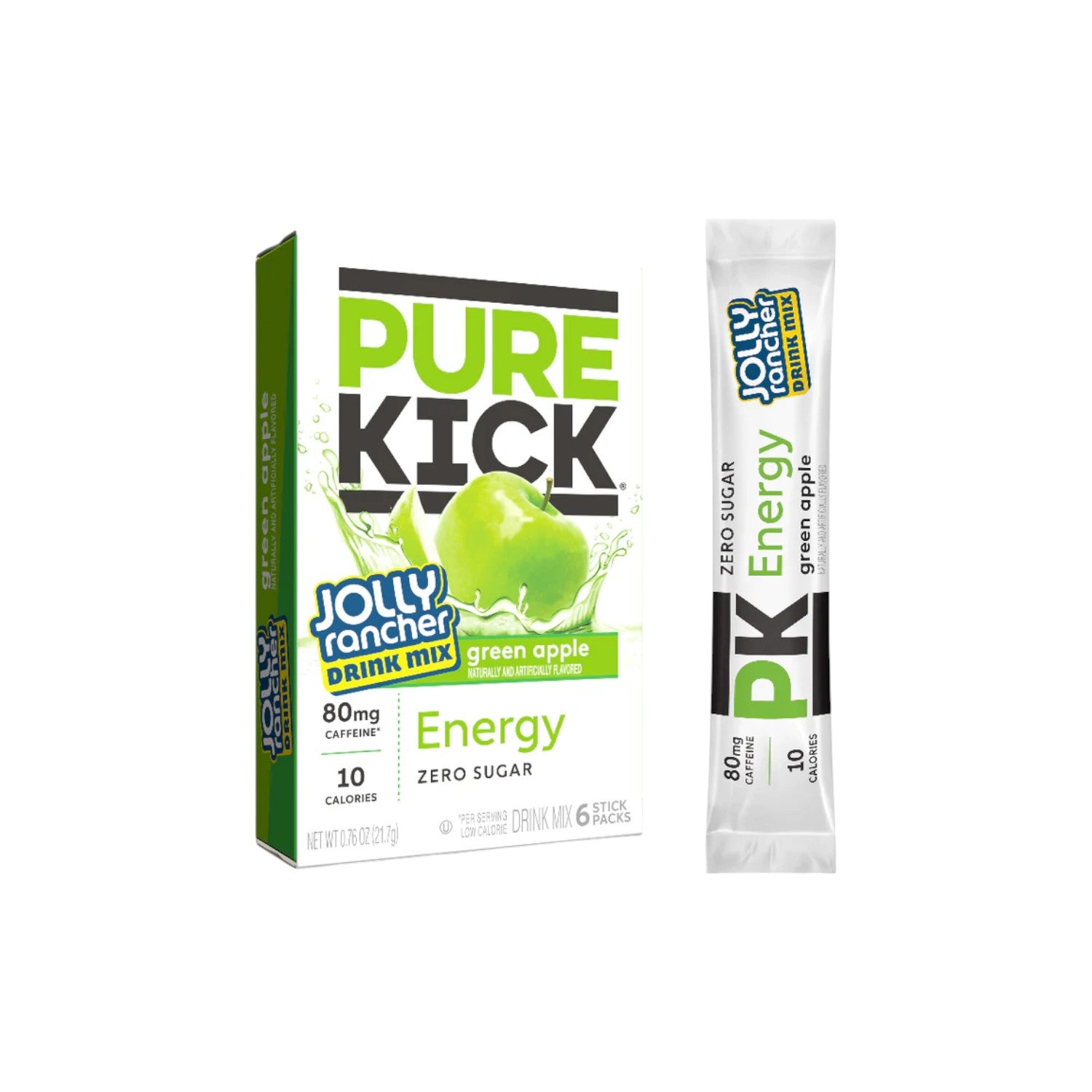 PURE KICK + Jolly Rancher, Green Apple (zero sugar) Energy Drink