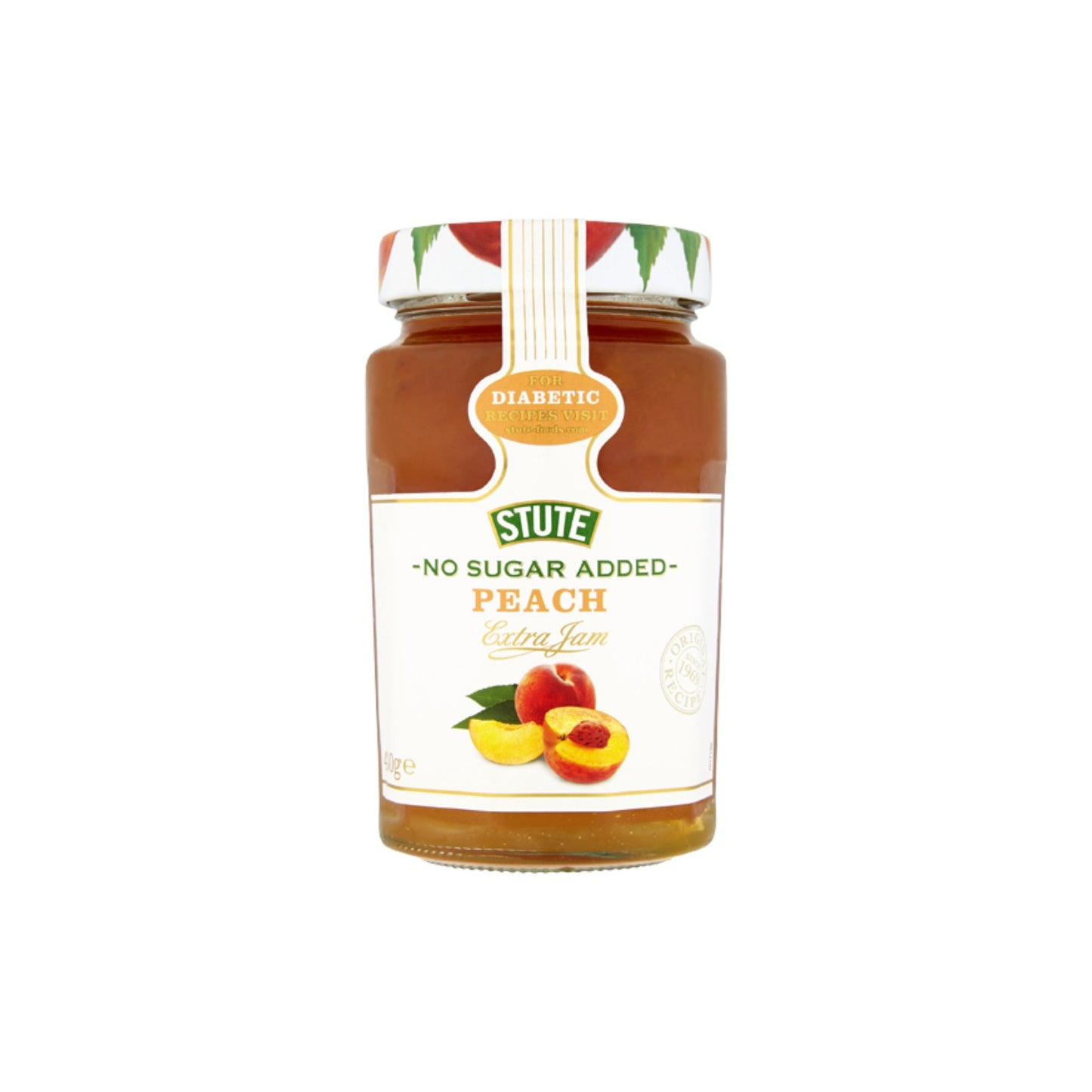 STUTE No Sugar Added Peach Jam 430g