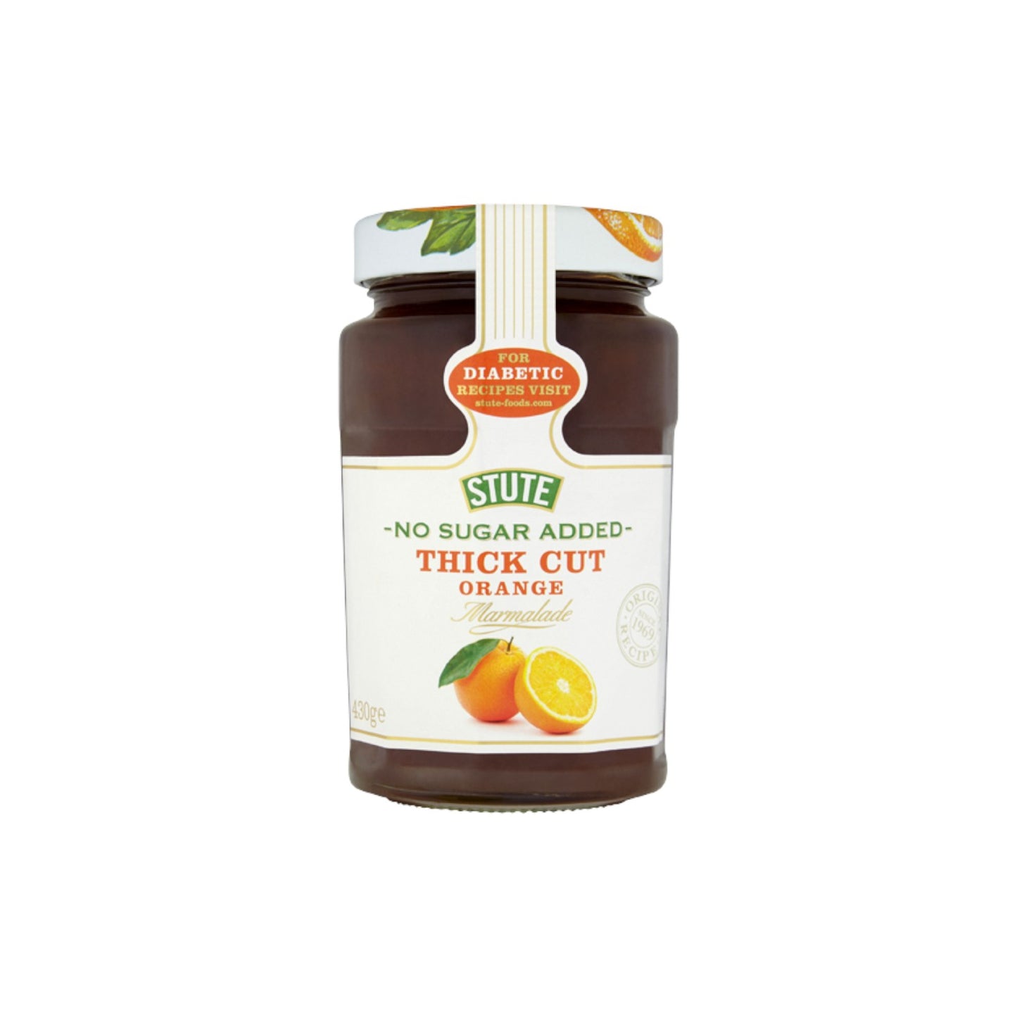 STUTE No Sugar Added Thick Cut Orange Marmalade Jam 340g