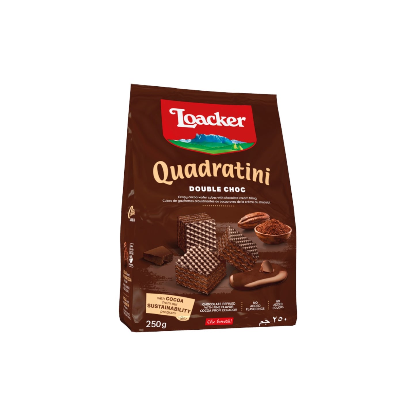 Loacker Quadratini Double Choc Crispy Wafer 250g