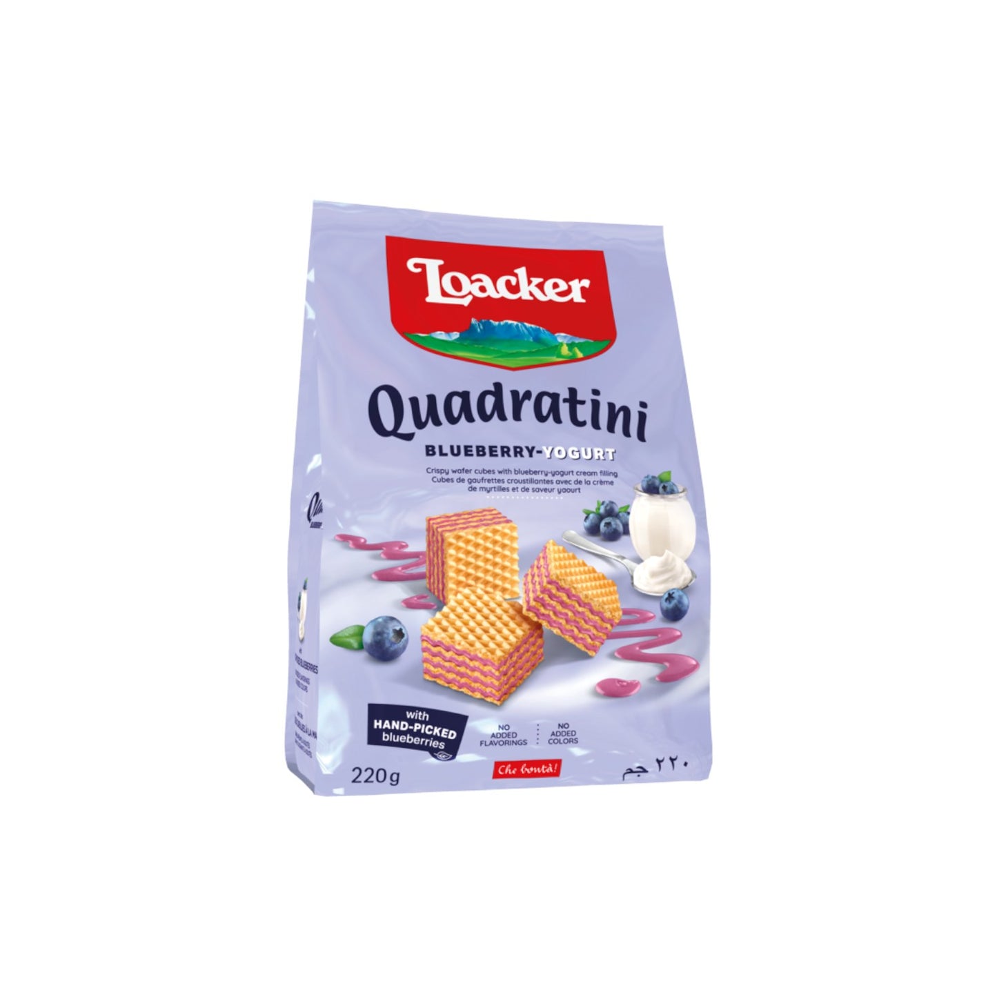 Loacker Quadratini Blueberry Yoghurt Crispy Wafer 220g