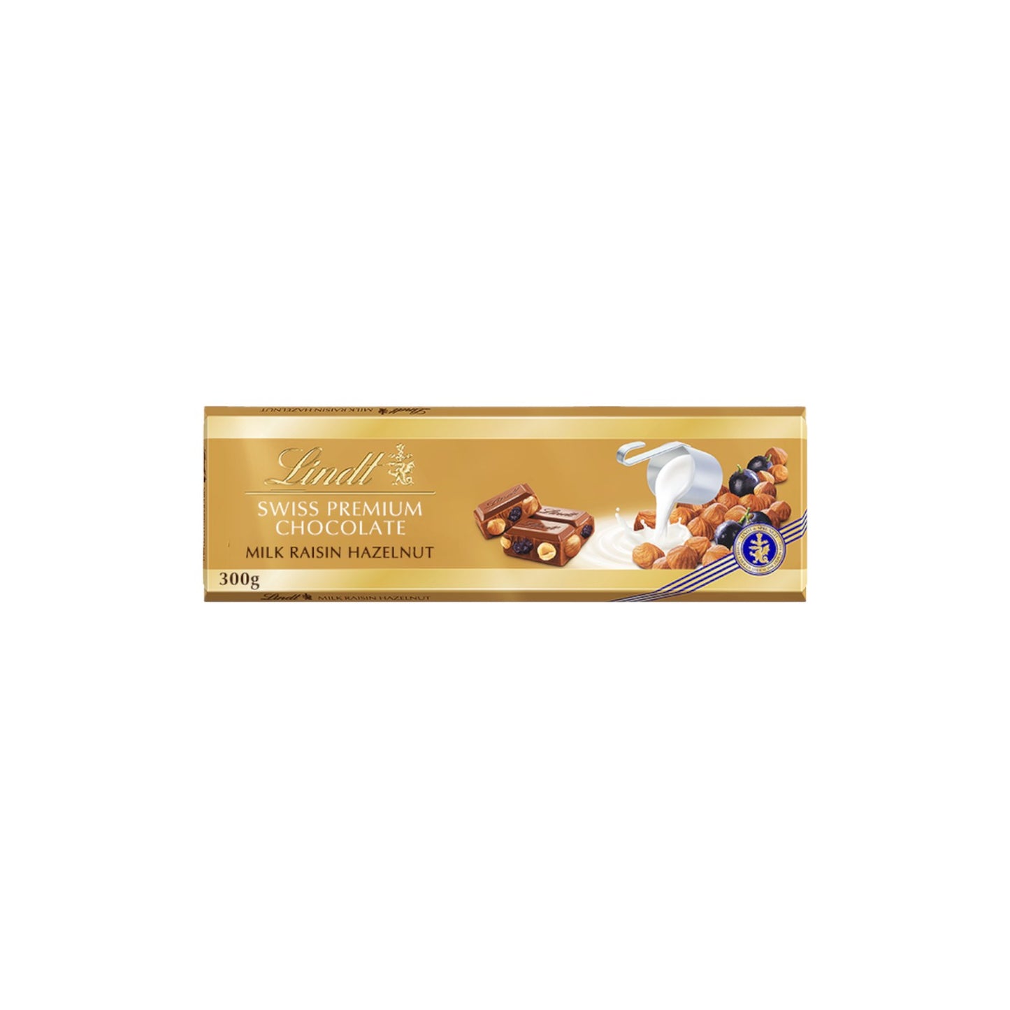 Lindt Gold Milk Hazelnut & Raisin Bar 300g
