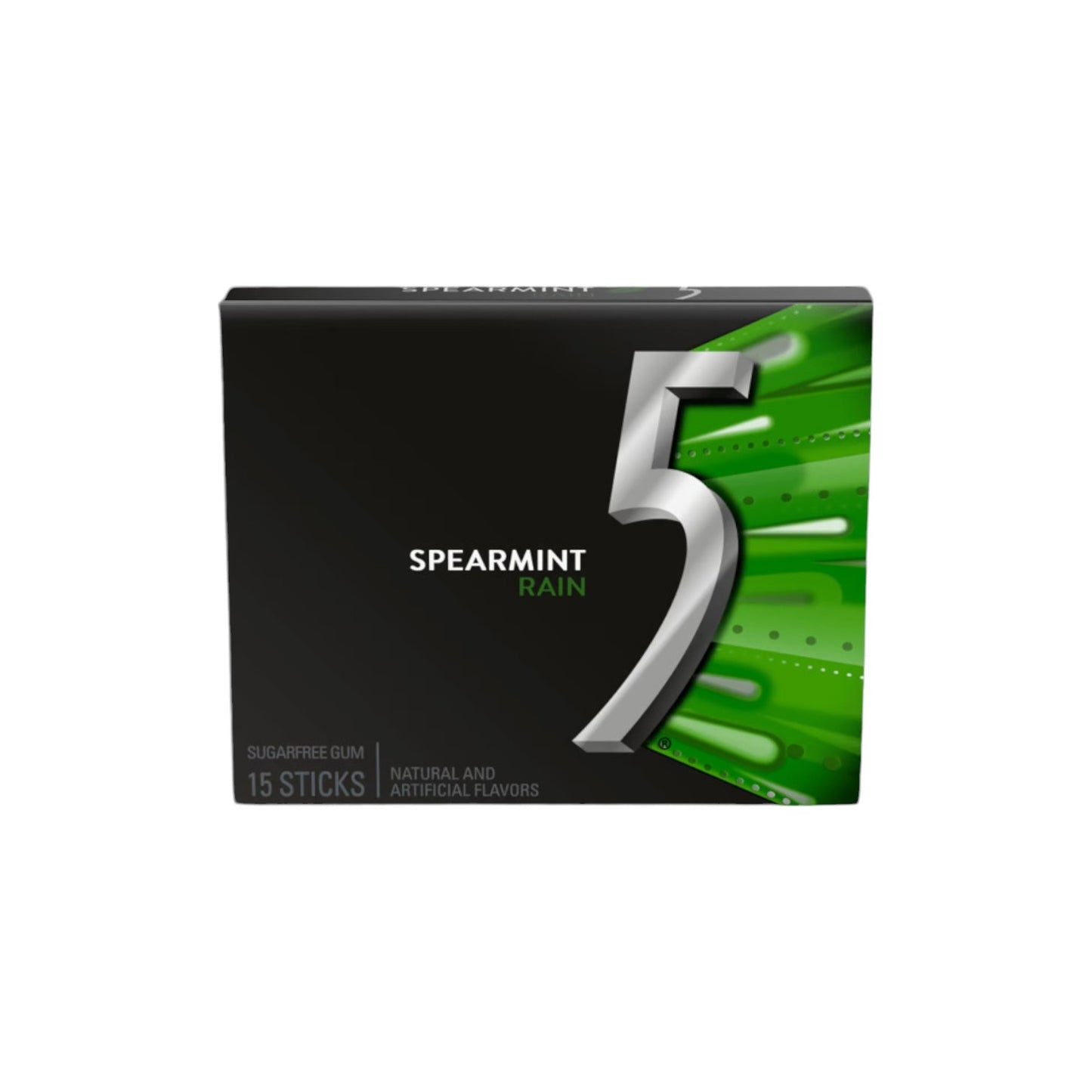 5 Gum Spearmint Rain Sugarfree Chewing Gum (15 sticks)