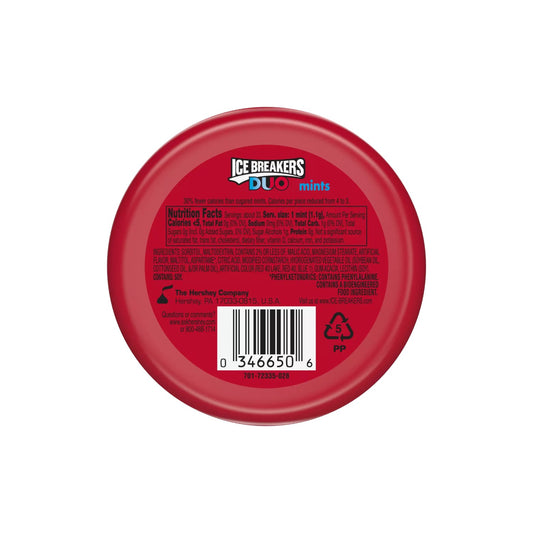 ICE BREAKERS DUO Strawberry Sugar Free Mints 36g.