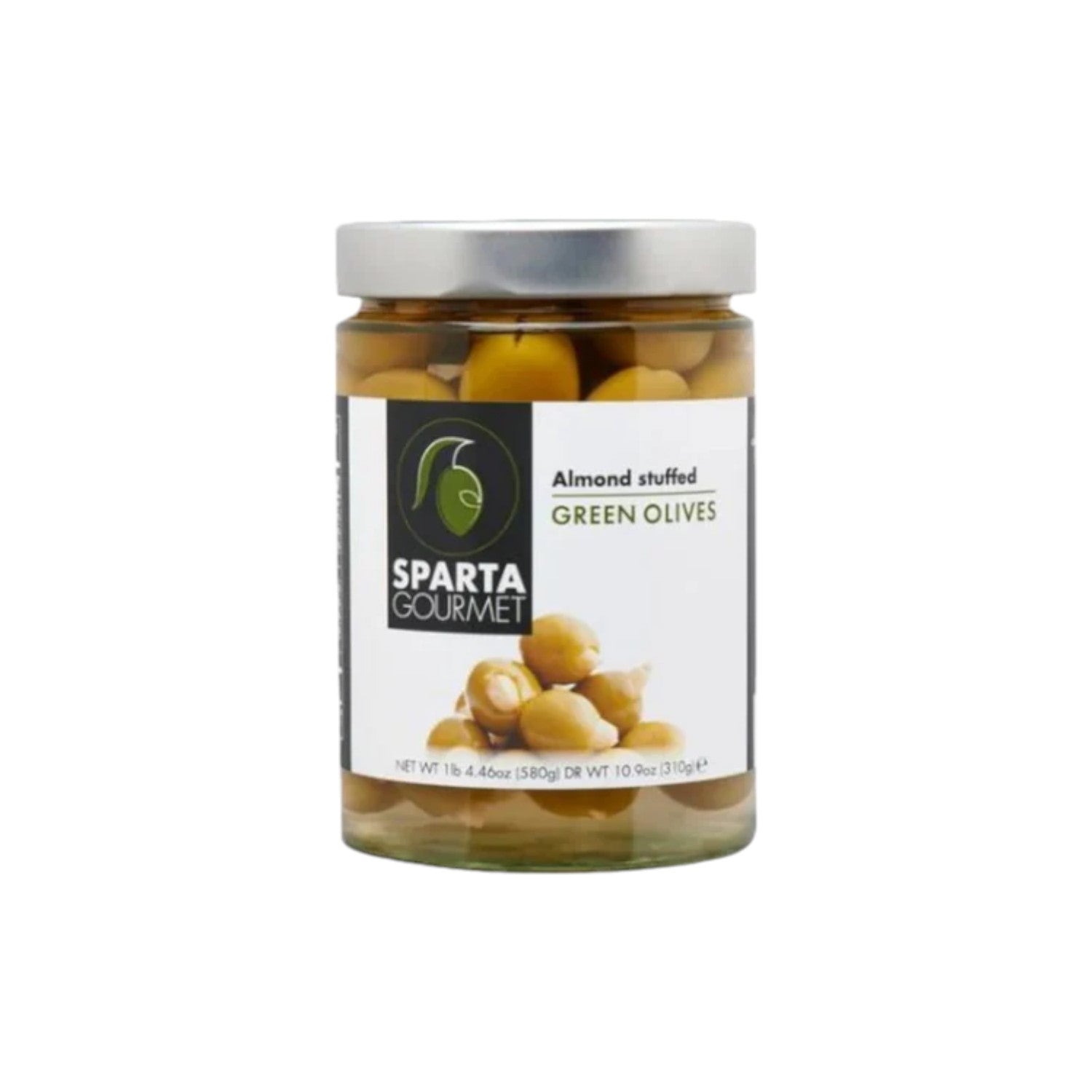 Sparta Gourmet Almond Stuffed Green Olives 580g (Drained Wt 310g)