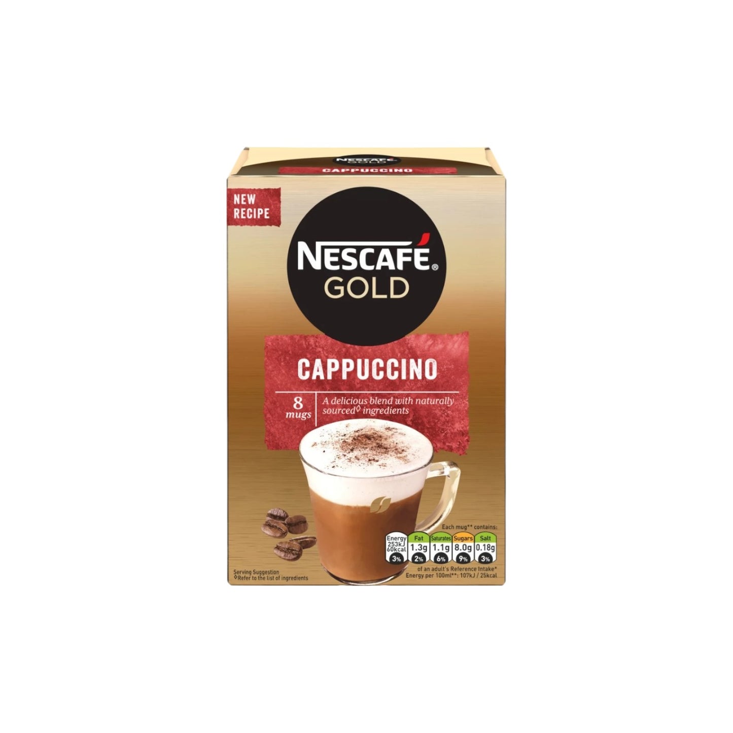 NESCAFE Gold Cappuccino Instant Coffee Sachets (8 Mugs)