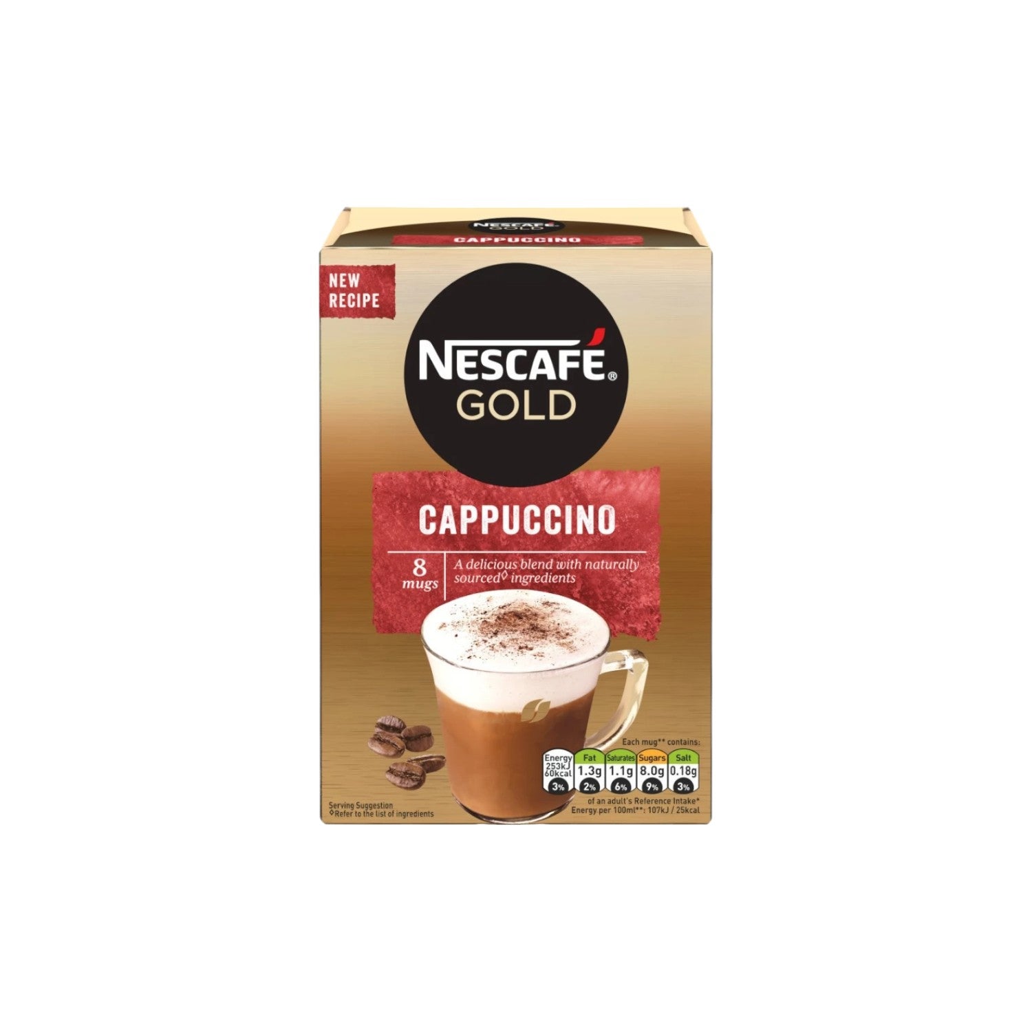 NESCAFE Gold Cappuccino Instant Coffee Sachets (8 Mugs)