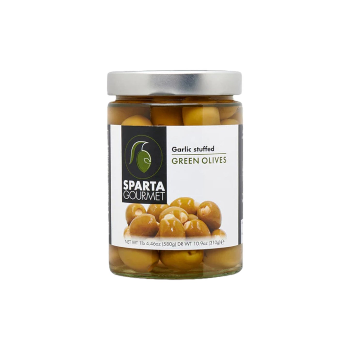 Sparta Gourmet Garlic Stuffed Green Olives 580g (Drained Wt 310g)