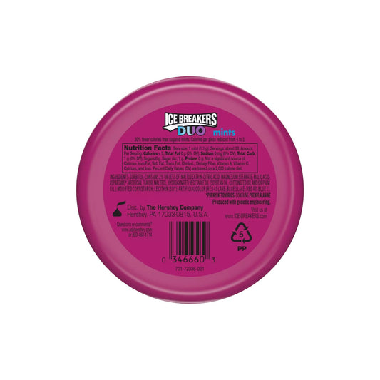ICE BREAKERS DUO Raspberry Sugar Free Mints 36g.