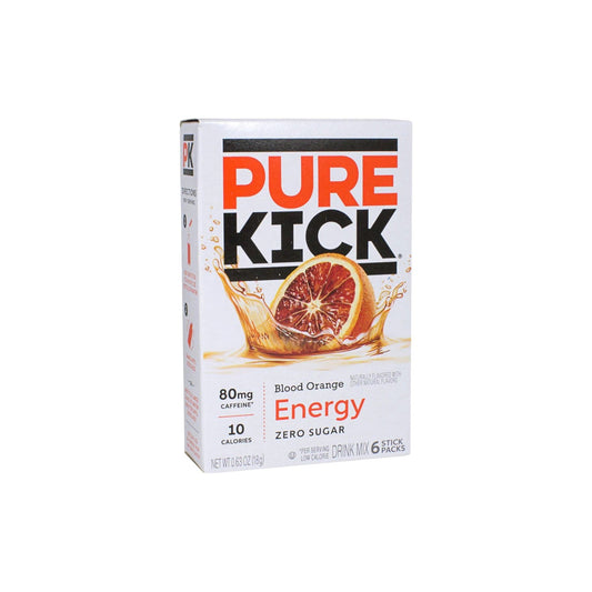 PURE KICK Blood Orange (zero sugar) Energy Drink Mix.(6 stick packs)