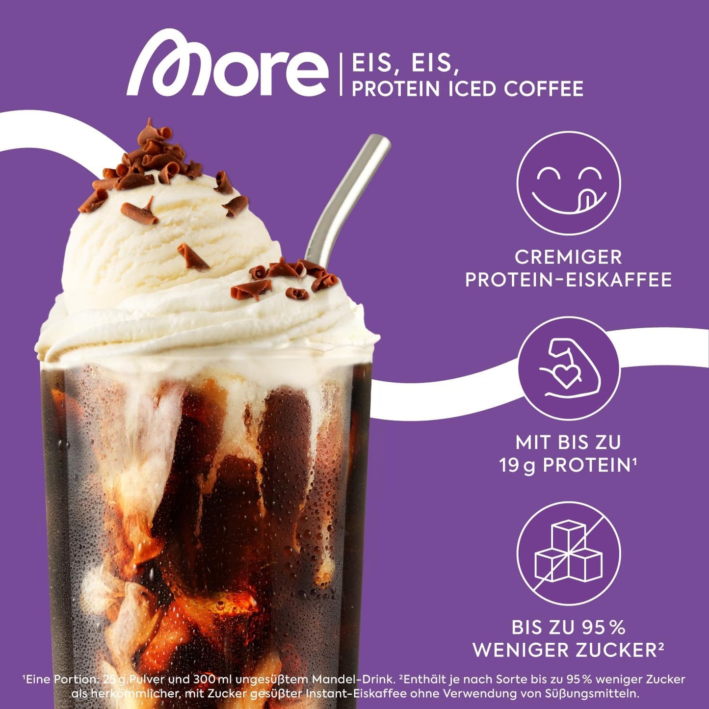MORE Protein Iced Coffee – Café Frappé Style | High Protein Low Sugar Coffee Drink | Made in Germany 300g