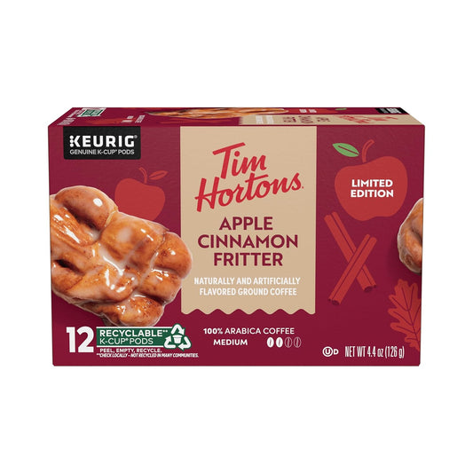 Tim Hortons Apple Cinnamon Fritter Flavoured Coffee Pods 12ct K-CUPs
