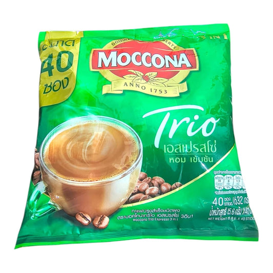 Moccona Trio Espresso 3in1 Instant Coffee – Rich, Bold & Aromatic | 40 Sticks x 15.8g (632g)
