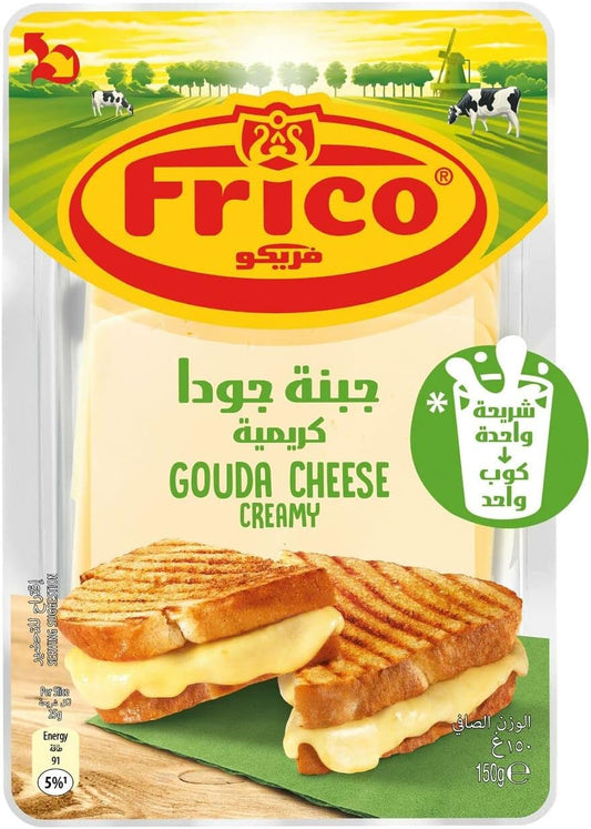Frico Gouda Cheese Creamy Slices – Authentic Dutch Cheese, Rich Flavour, Perfect Melt 150gm