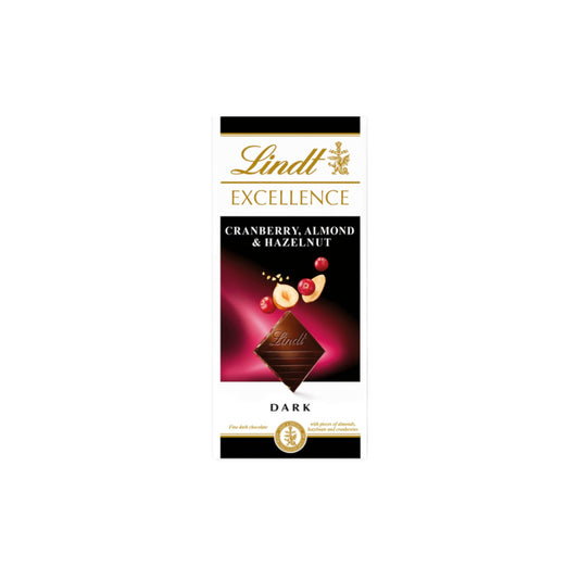 Lindt Excellence Dark Cranberry, Almond & Hazelnut Bar 100g