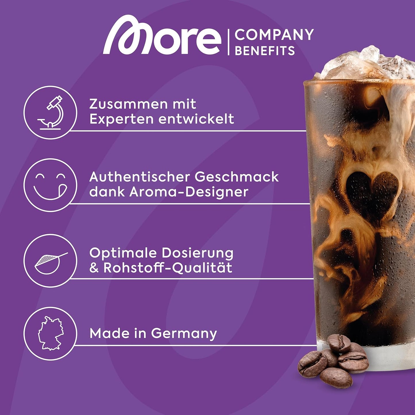 MORE Protein Iced Coffee – Café Frappé Style | High Protein Low Sugar Coffee Drink | Made in Germany 300g