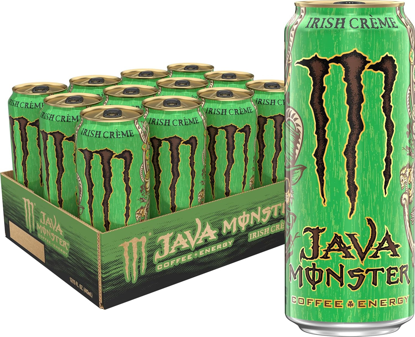 Monster Java Irish Crème – Premium Coffee + Energy Drink, 15oz Can | Smooth Irish Cream Flavor with 200mg Caffeine & B-Vitamins