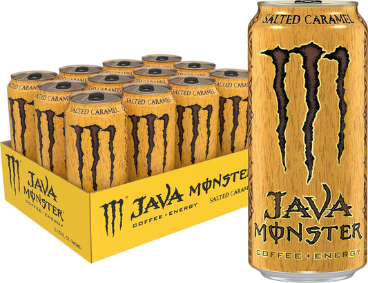 Monster Java Salted Caramel – Coffee + Energy Drink 15oz | Sweet & Salty Caramel Flavor with 200mg Caffeine & B-Vitamins