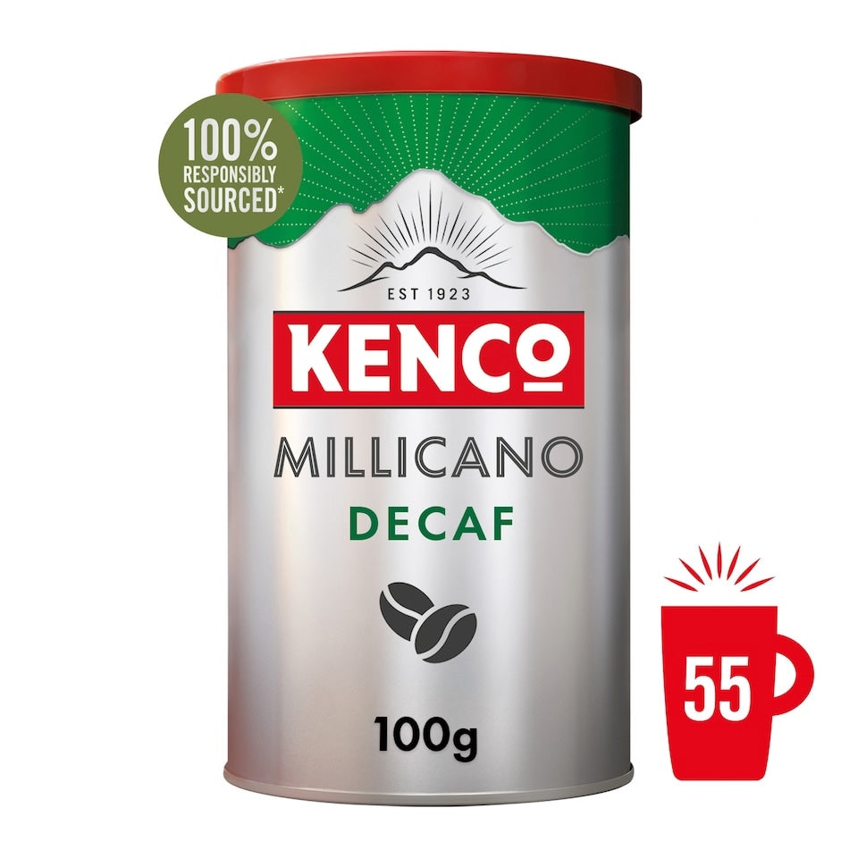 Decaffi Kenco Millicano Decaff (Warm Roast) Whole Bean Instant Coffee 100g ...