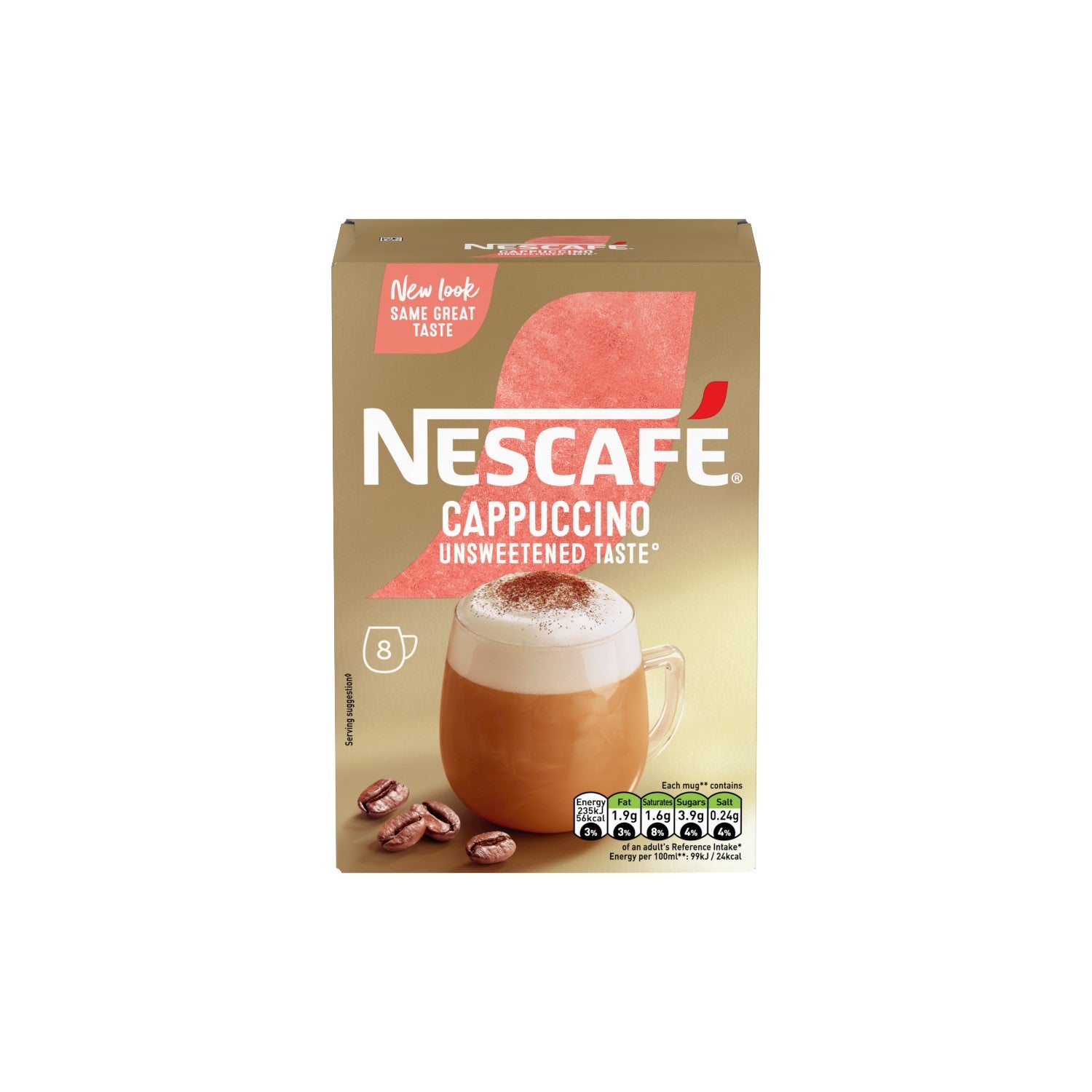 NESCAFE Cappuccino Unsweetened Taste (8 x 14g ) Sachets