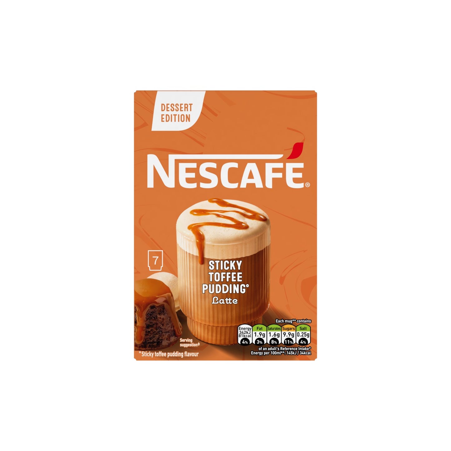 NESCAFE Sticky Toffee Pudding Latte (7 x 20g ) Sachets