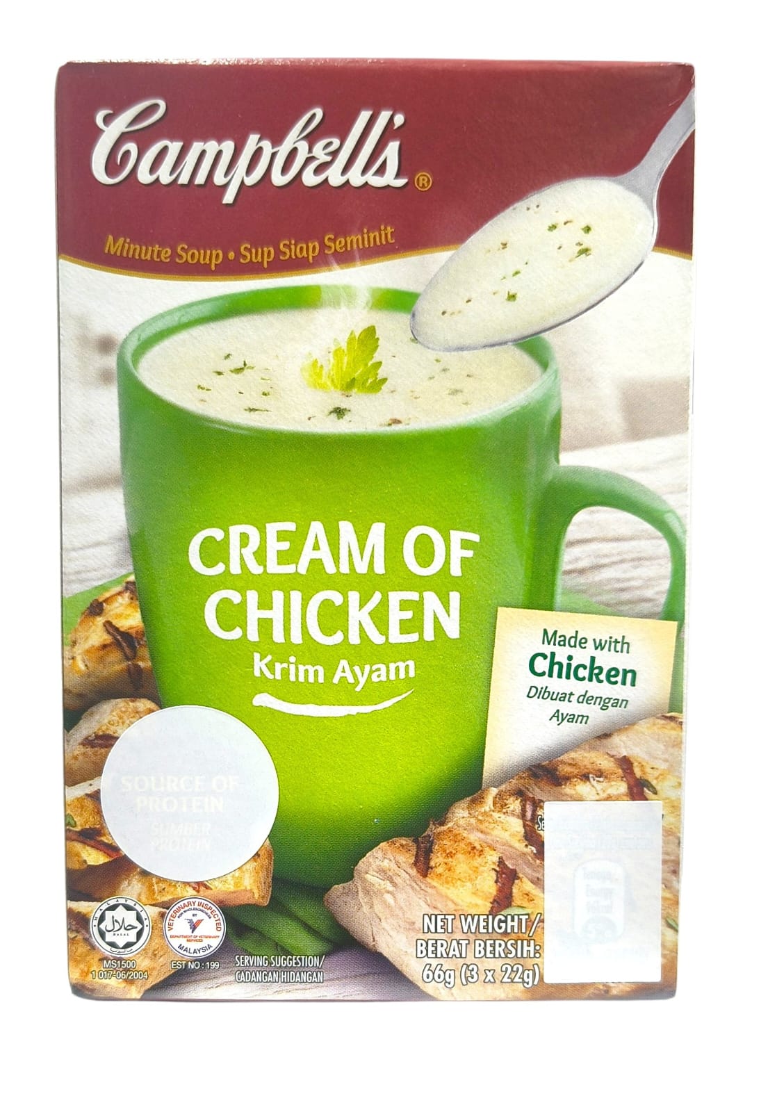 Chefsneed Campbells Minute Soup Cream of Chicken 3 sachets source of protein 