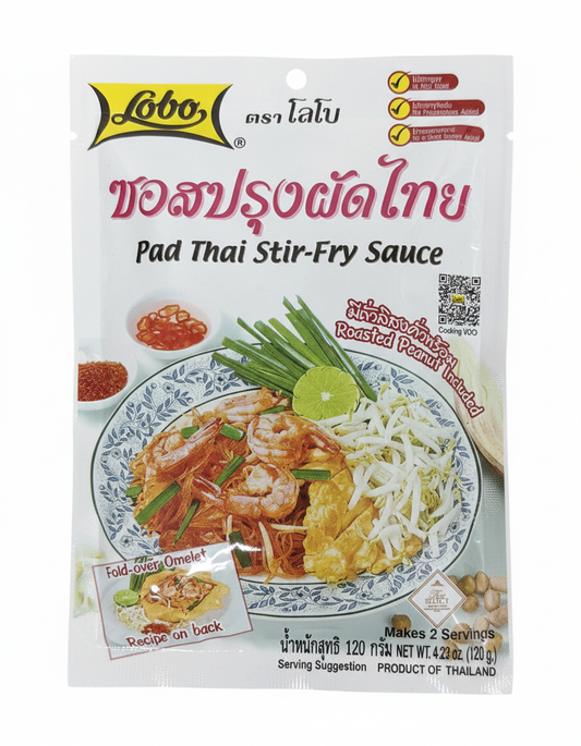 Lobo Pad Thai Stir‑Fry Sauce 120 g – Authentic Thai Noodle Sauce with Roasted Peanuts