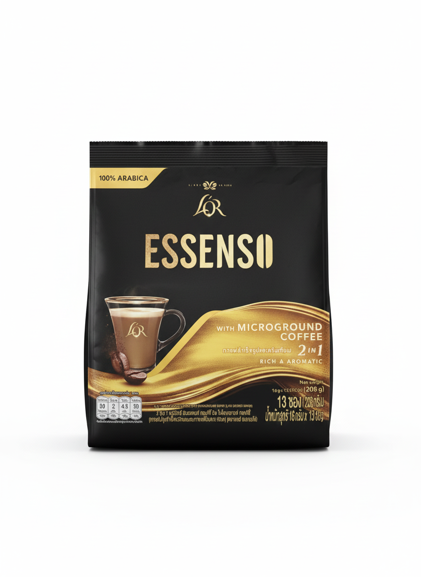 L’OR ESSENSO 2‑in‑1 Microground Instant Coffee – 100% Arabica, Rich & Aromatic 16g x 13sticks