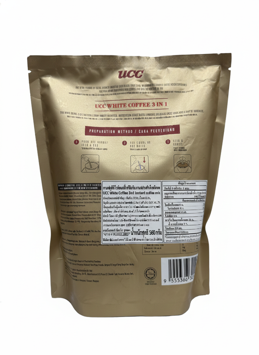 UCC White Coffee 3‑in‑1 Instant Coffee Mix – Creamy & Smooth, 30g x 12Sticks (360 g)