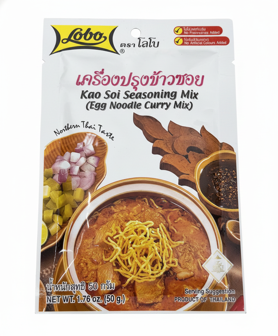 Lobo Kao Soi Seasoning Mix 50 g – Northern Thai Egg Noodle Curry
