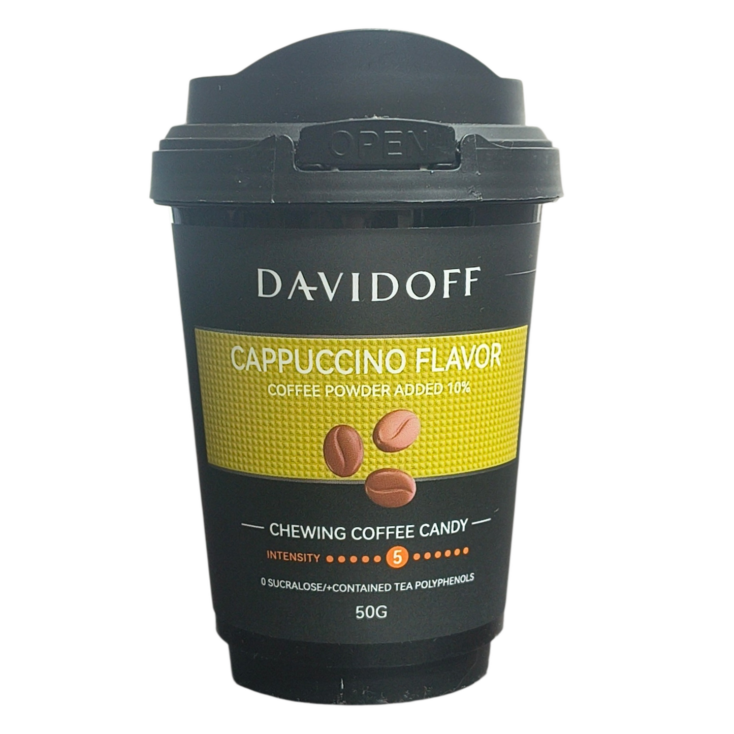 Davidoff Cappuccino Flavor Chewing Coffee Candy 50g | Imported from Germany | Real Coffee Powder ≥10% | No Sucralose