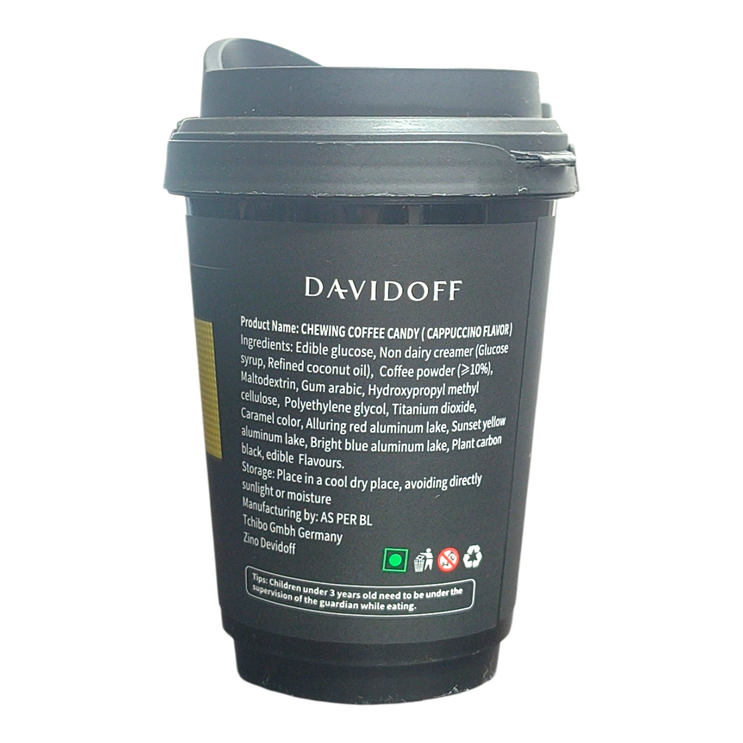 Davidoff Cappuccino Flavor Chewing Coffee Candy 50g | Imported from Germany | Real Coffee Powder ≥10% | No Sucralose