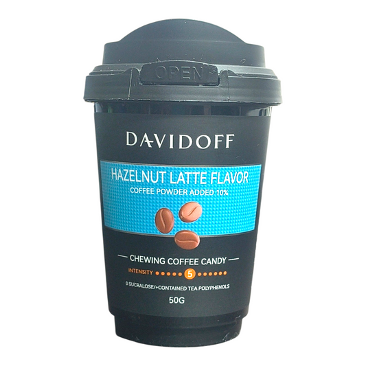 Davidoff Hazelnut Latte Flavor Chewing Coffee Candy 50g | Imported from Germany | Real Coffee Powder