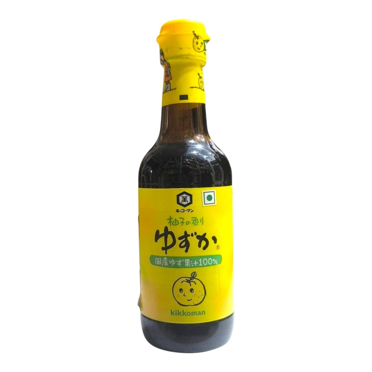 Kikkoman Kaju Ponzu Yuzuka citrus soy sauce with 100 percent Japanese yuzu juice 250ml front bottle view