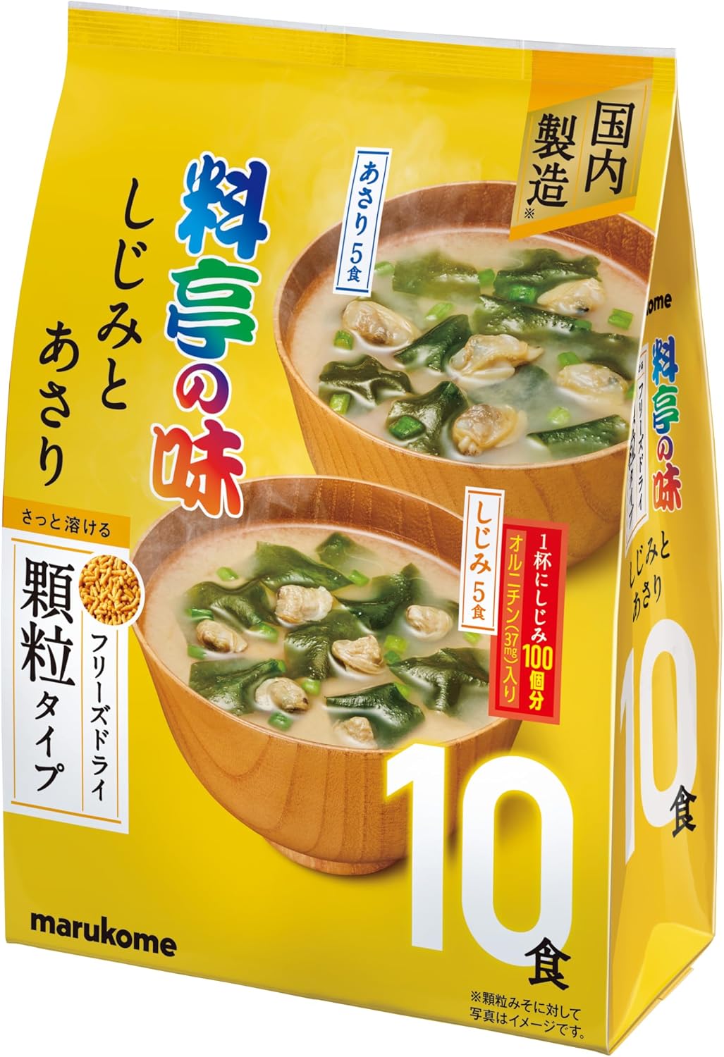 Marukome Ryotei No Aji freeze dried granulated instant miso soup Shijimi and Asari clam 10 pack 