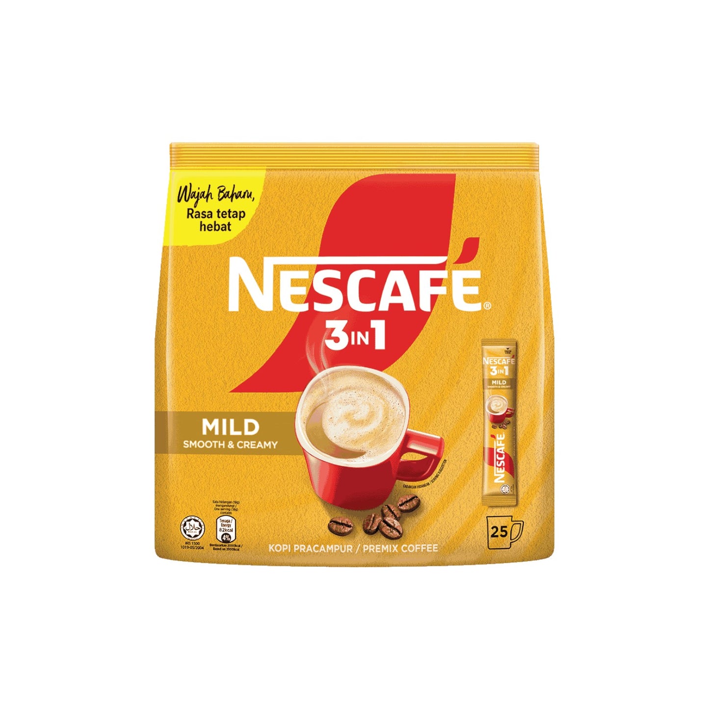 NESCAFE 3 in 1 Mild Instant Coffee (Smooth & Creamy) 25 sticks