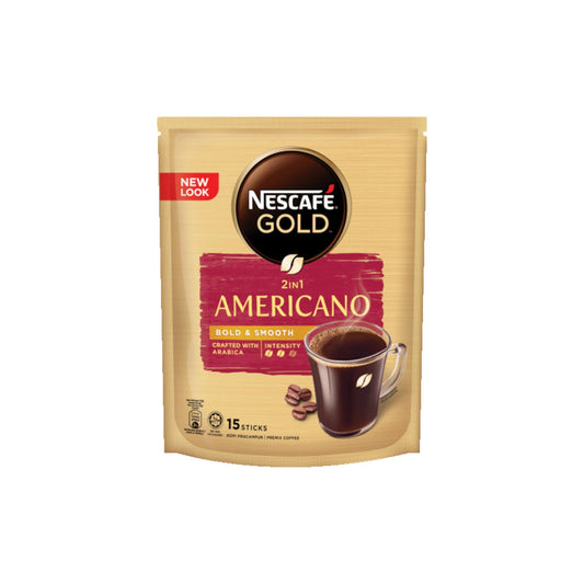NESCAFE Gold 2 in 1 Americano Instant Coffee (Bold & Smooth) 15 sticks