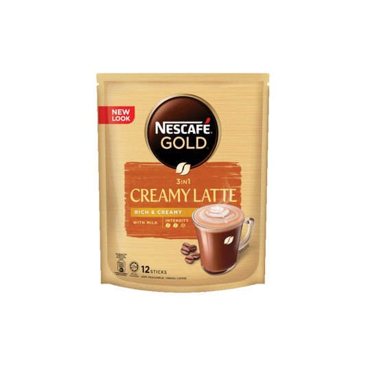 NESCAFE Gold 3 in 1 Creamy Latte Instant Coffee (Rich & Creamy) 12 Sticks