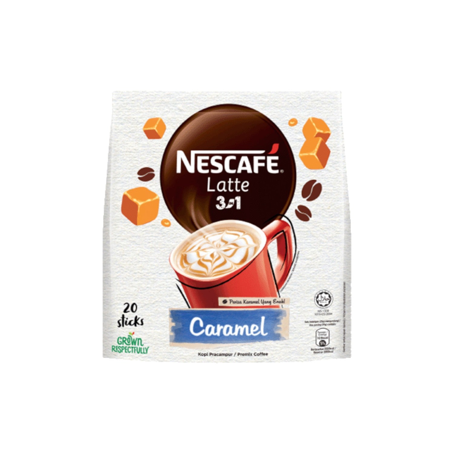 NESCAFE 3 in 1 Latte Caramel Instant Coffee 20 sticks