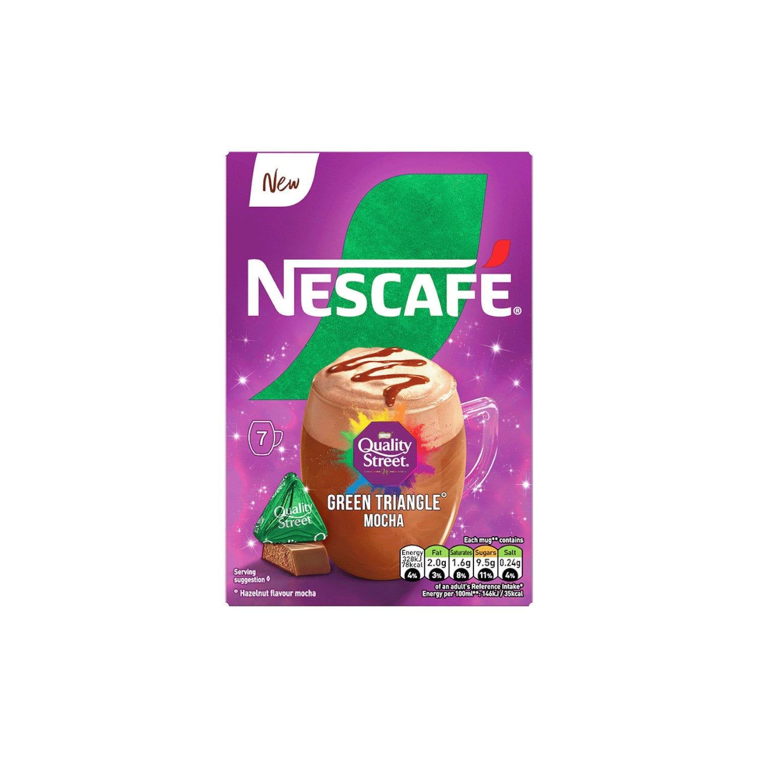 NESCAFE Quality Street Green Triangle Mocha (7 x 19g ) Sachets